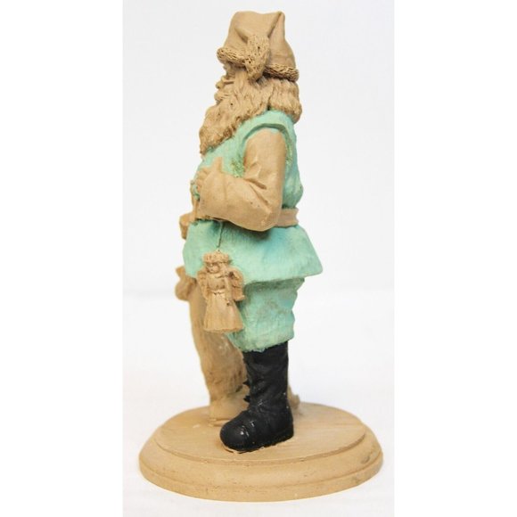 VTG 1990 Wood Look Carved Irish Santa Claus Figurine Art Craft Holiday - Picture 2 of 10